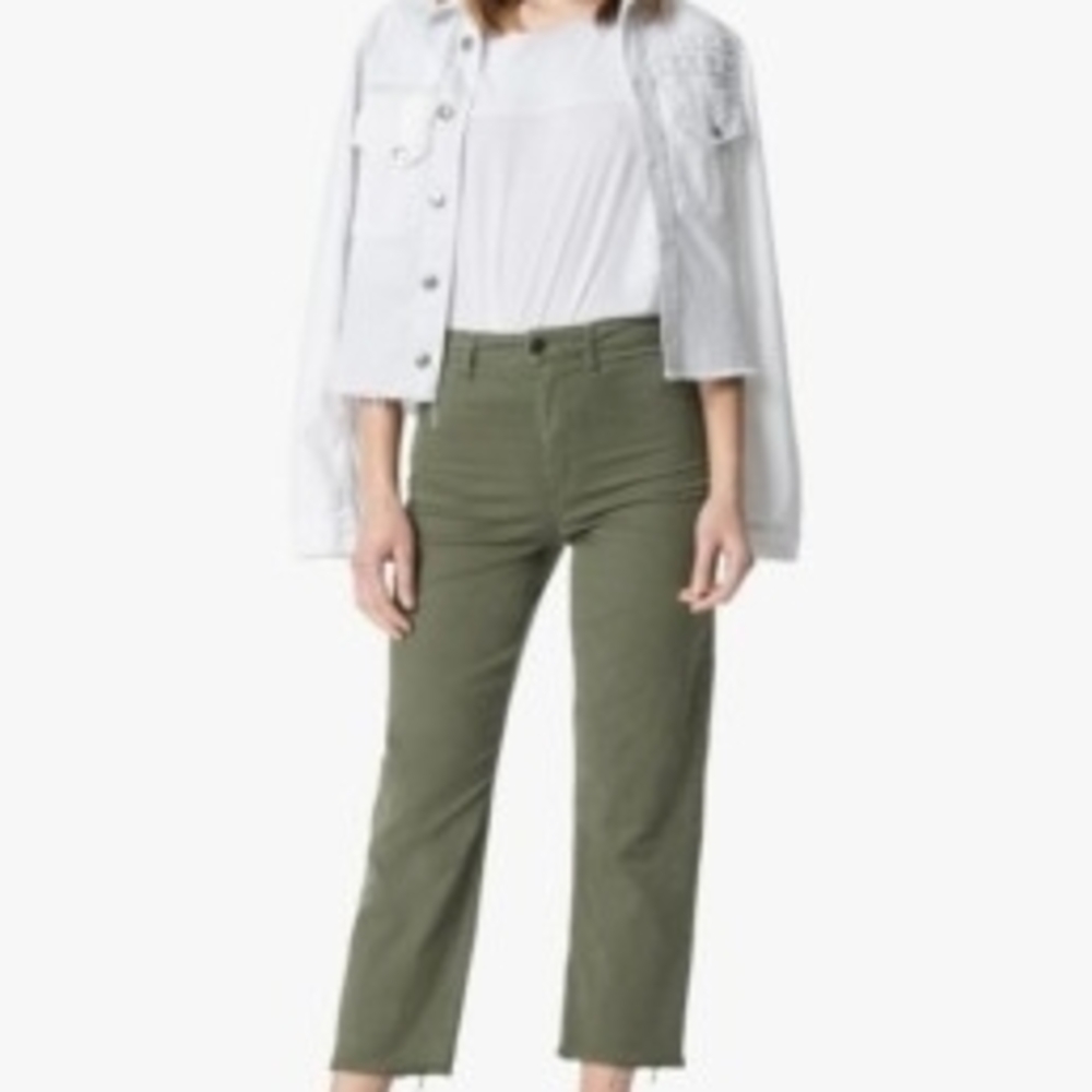 Joe's Jeans Women's The Jane High Rise Straight Crop Pants in Olive Size 26